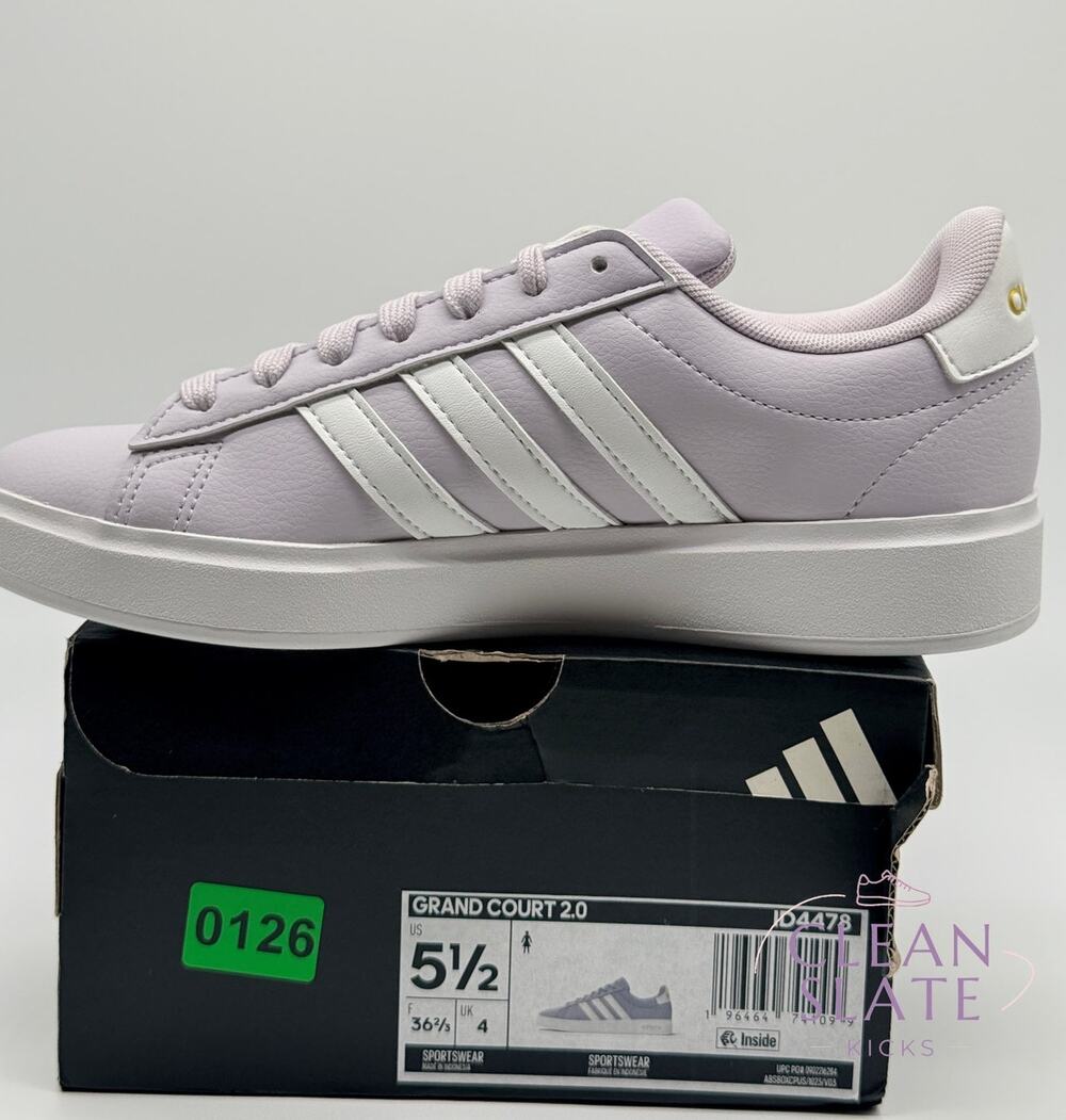 Adidas Grand Court 2.0 Lavender/White Women's 5.5 NIB/NWT
